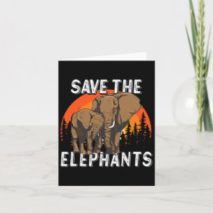 Cartão Animal Elefante Dia da Terra Salve Os Elefantes