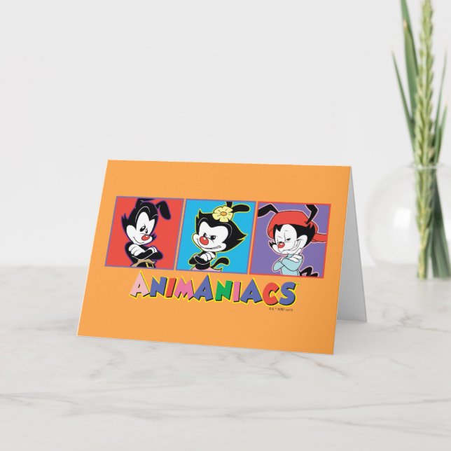 Cartão Animaniacs | Gráfico do painel Yakko, Dot e Wakko (Frente)