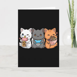 Cartão Anime Bo Tea Bubble Tea Gamer Ramen Cat