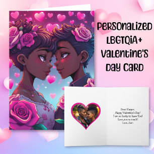 Cartão Animê de Casal LGBT Personalizado Dia dos Namorado