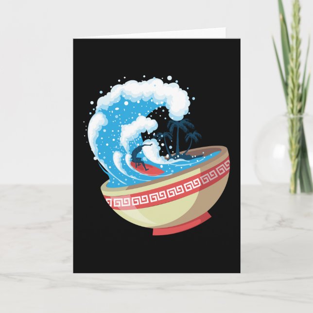 Cartão Anime de Mangá de Macarrão Roupa Divertida de Otak (Frente)