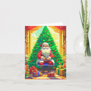 Cartão Anime de Natal A - AI - Papai Noel