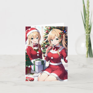 Cartão Anime de Natal F - AI