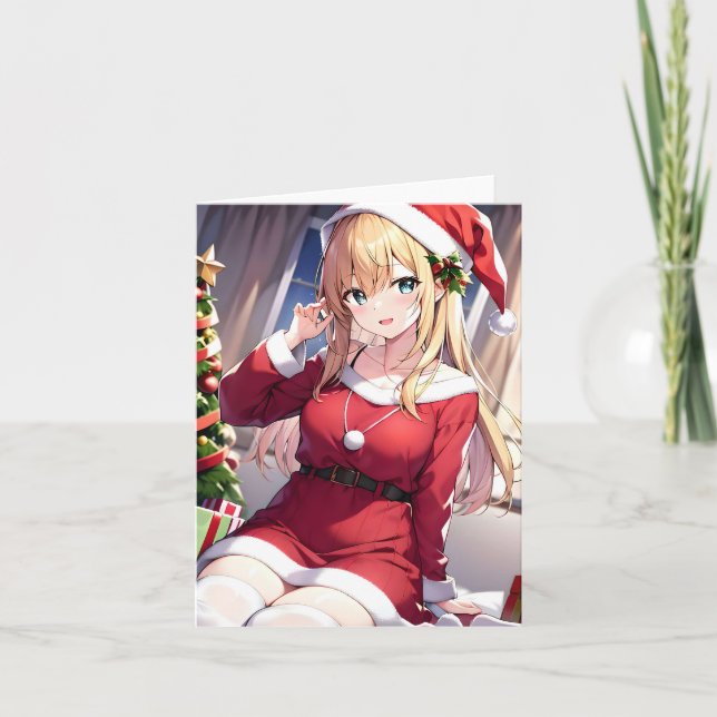 Cartão Anime de Natal M - AI (Frente)