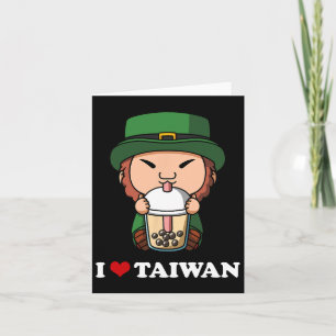 Cartão Anime Dia de São Patrício Leprechaun Chá I Love