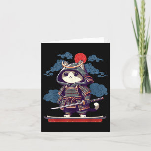 Cartão Anime Gato Samurai Japonês Tattoo Kawaii Ninja