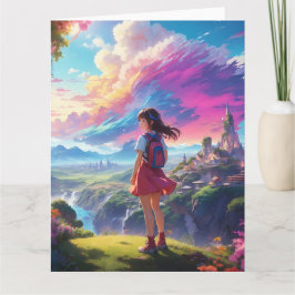 Cartão Anime Girl vê Vista