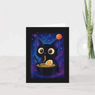 Cartão Anime Kawaii Japonês Gato Ramen Graphic Engraçado