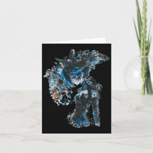 Cartão Anime Mangá Gráfico Olhos Azuis Ilustração Anime 