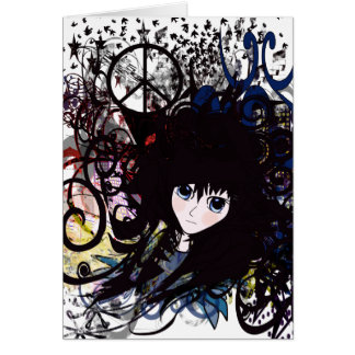 Cartão Anime Peace Grunge