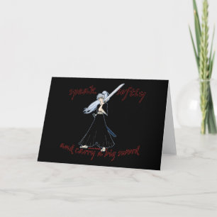 Cartão Anime Samurai Joke Greeting Card