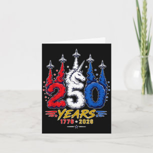 Cartão Aniversário 1776-2026 usa patriótico unicórnio jul