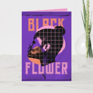 Cartão Aniversário Africano/Afro-Americano da Flor Negra