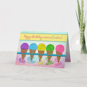 Cartão Aniversário, Alguém Criativo, Yarn Cones