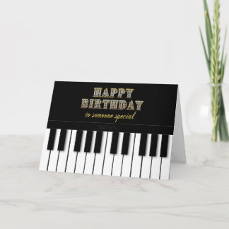 Cartão ANIVERSÁRIO, ALGUÉM ESPECIAL, teclado de piano