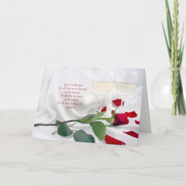 Cartão Aniversário Ame vinho e rosa (Frente)