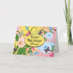 CARTÃO ANIVERSÁRIO - AMIGO - BUTTERFLIES/FLOWERS<br><div class="desc">VEJA A MESMA IMAGEM NO OUTRO DIA DE BIRTHDAY/MOTHER,  PENSANDO DE VOCÊ,  AGRADEÇA A LHE,  A CARTÕES DO CONVITE E A OUTROS PRODUTOS

Projetado por Trudy Wilkerson que usa os Delicioso-Doodles originais dos gráficos (c) (artwork©delightful-doodles.com originais)
Nota:</div>