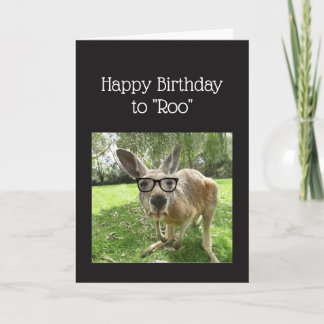 Cartão Aniversário ao Roo Divertido Kangaroo Austrália Ar