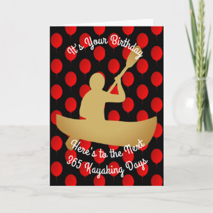 Cartão Aniversário aos próximos 365 dias Kayaking