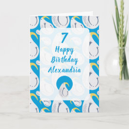 Cartão Aniversário Azul e Branco do Albatross