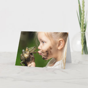 Cartão Aniversário Beijando um Sapo