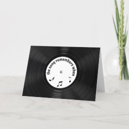 Cartão Aniversário Black Vinyl Record Com Título De Músic