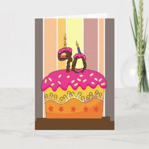 Cartão aniversário - bolo com velas 90 - 90 aniversário g