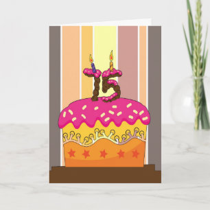 Cartão aniversário - bolo com velas de 75 a 75 anos