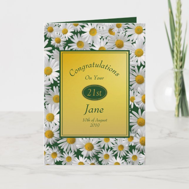 Cartão Aniversário brilhante bonito dos parabéns da (Frente)