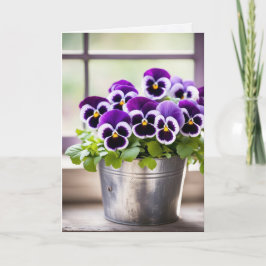 Cartão Aniversário Buquê Pansy Roxo