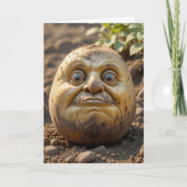 Cartão Aniversário Cabeça De Batata Em Sujeira (Frente)