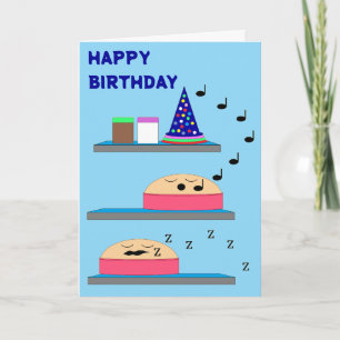 Cartão Aniversário Cakes Esperando Fosco: Vazio Azul