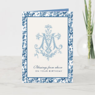 Cartão Aniversário Católico da Virgem Mãe Maria