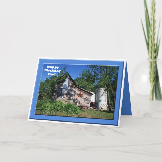 Cartão Aniversário - celeiro velho de Virgínia do pai (Frente)
