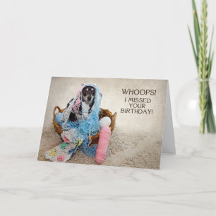 CARTÃO ANIVERSÁRIO CINZA - HUMOR - CACHORRO ENGANADO EM F