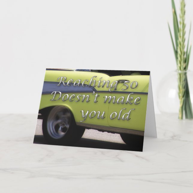 Cartão Aniversário Clássico do 50º Carro (Frente)