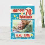 Cartão aniversário com efeitos à moda - sua imagem do 70<br><div class="desc">aniversário com efeitos à moda - sua imagem do 70 aqui - cartão feito sob encomenda - cartão do aniversário,  à moda masculino e moderno com uma apelação intemporal,  e ao ponto.</div>