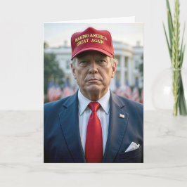 Cartão Aniversário com um chapéu de MAGA Vermelho
