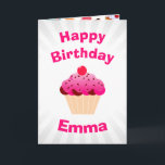 Cartão Aniversário cor-de-rosa brilhante da foto do<br><div class="desc">O divertimento, cupcake cor-de-rosa brilhante alguma coleção do aniversário da idade - Contendo tudo você precisa de fazer o aniversário dessa pessoa especial brilhantes, o divertimento, o funky e o memorável. Todos os produtos consistem no na moda, elementos do design moderno que incluem o texto cor-de-rosa brilhante e as caixas...</div>