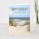 Cartão Aniversário da Avó-Em-Lei da Praia<br><div class="desc">Parabéns à neta de praia.</div>