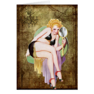 Cartão Aniversário da Bela Vintage