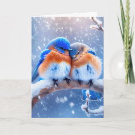 Cartão Aniversário da Bluebird No Inverno