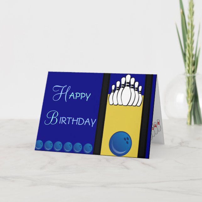 Cartão Aniversário da boliche (Frente)