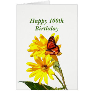 Cartão Aniversário da borboleta 100th