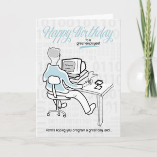 Cartão Aniversário da Cara de Computador Engraçado pelo F