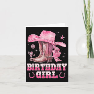 Cartão Aniversário da Cowgirl Ocidental do aniversário