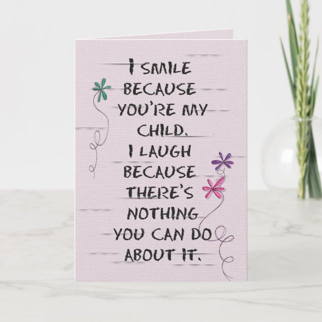 Cartão Aniversário da Criança com flores reluzentes Cartã (Frente)