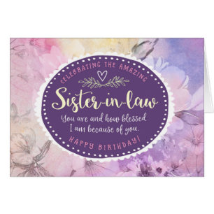 Cartão Aniversário da cunhada, comemorando o