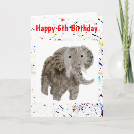 Cartão Aniversário da Era da Arte de Elefante Animal