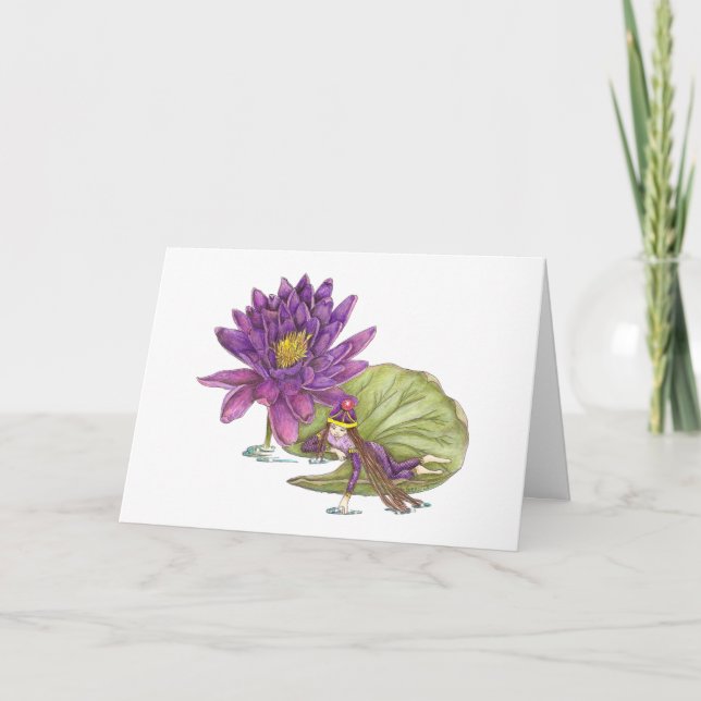 Cartão Aniversário da fada de julho (Frente)